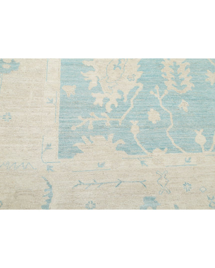 Oushak 9' 8" X 13' 2" Hand Knotted Wool Rug 9' 8" X 13' 2" (295 X 401) / Green / Wool