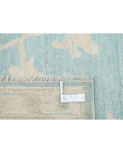 Oushak 9' 8" X 13' 2" Hand Knotted Wool Rug 9' 8" X 13' 2" (295 X 401) / Green / Wool