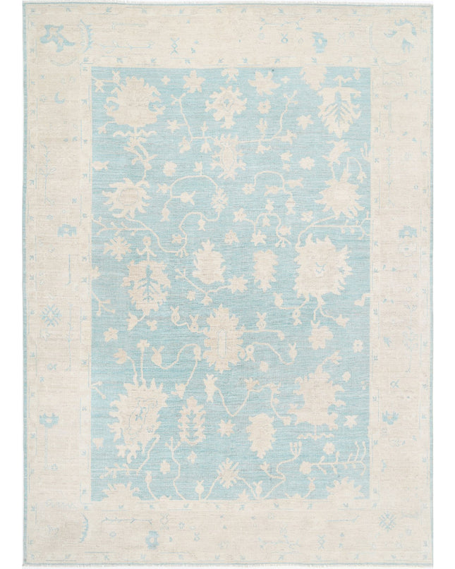 Oushak 9' 8" X 13' 2" Hand Knotted Wool Rug 9' 8" X 13' 2" (295 X 401) / Green / Wool