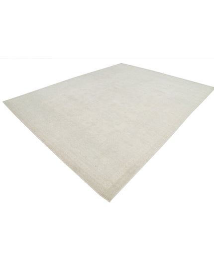 Oushak 9' 3" X 12' 2" Hand Knotted Wool Rug 9' 3" X 12' 2" (282 X 371) / Ivory / Wool