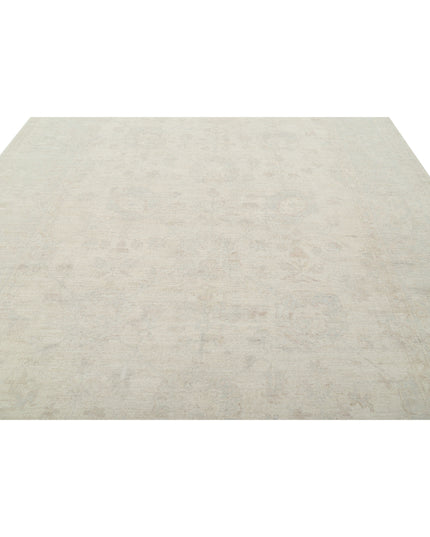 Oushak 9' 3" X 12' 2" Hand Knotted Wool Rug 9' 3" X 12' 2" (282 X 371) / Ivory / Wool
