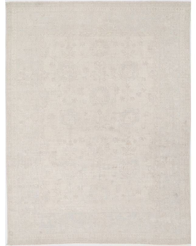 Oushak 9' 3" X 12' 2" Hand Knotted Wool Rug 9' 3" X 12' 2" (282 X 371) / Ivory / Wool