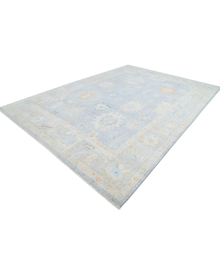 Oushak 10' 0" X 13' 11" Hand Knotted Wool Rug 10' 0" X 13' 11" (305 X 424) / Blue / Wool