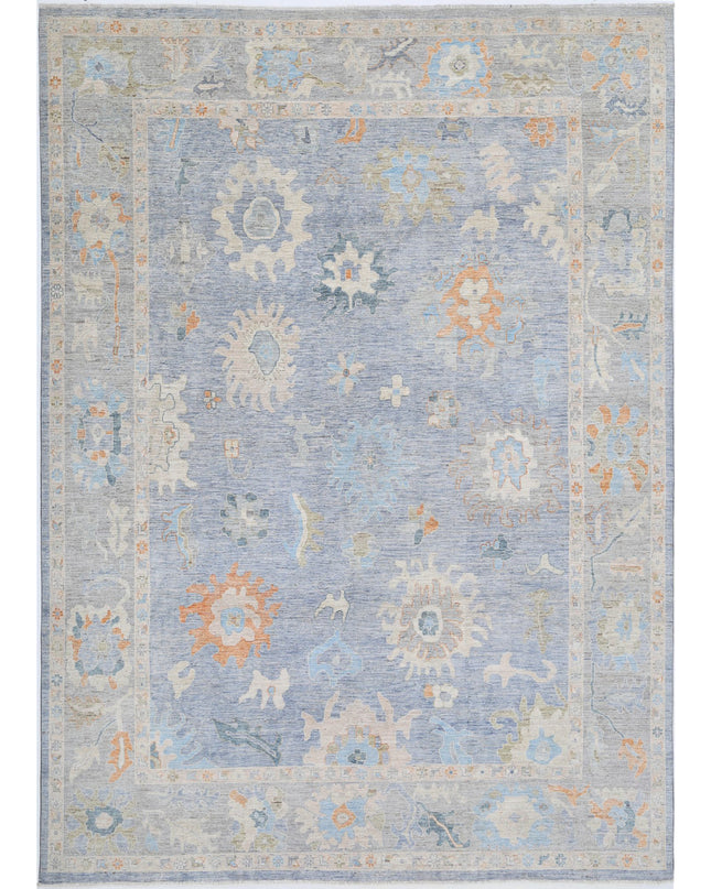 Oushak 10' 0" X 13' 11" Hand Knotted Wool Rug 10' 0" X 13' 11" (305 X 424) / Blue / Wool
