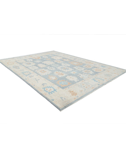 Oushak 10' 3" X 13' 10" Hand Knotted Wool Rug 10' 3" X 13' 10" (312 X 422) / Grey / Wool