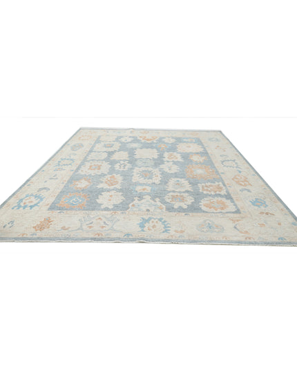 Oushak 10' 3" X 13' 10" Hand Knotted Wool Rug 10' 3" X 13' 10" (312 X 422) / Grey / Wool