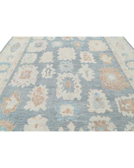 Oushak 10' 3" X 13' 10" Hand Knotted Wool Rug 10' 3" X 13' 10" (312 X 422) / Grey / Wool