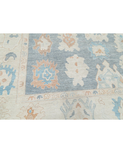 Oushak 10' 3" X 13' 10" Hand Knotted Wool Rug 10' 3" X 13' 10" (312 X 422) / Grey / Wool