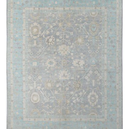 Oushak 12' 0" X 15' 8" Hand Knotted Wool Rug 12' 0" X 15' 8" (366 X 478) / Grey / Wool