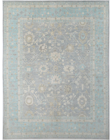 Oushak 12' 0" X 15' 8" Hand Knotted Wool Rug 12' 0" X 15' 8" (366 X 478) / Grey / Wool