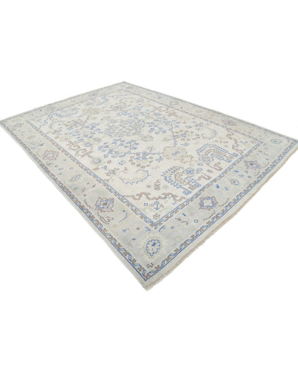 Oushak 8' 1" X 11' 3" Hand Knotted Wool Rug 8' 1" X 11' 3" (246 X 343) / Ivory / Wool