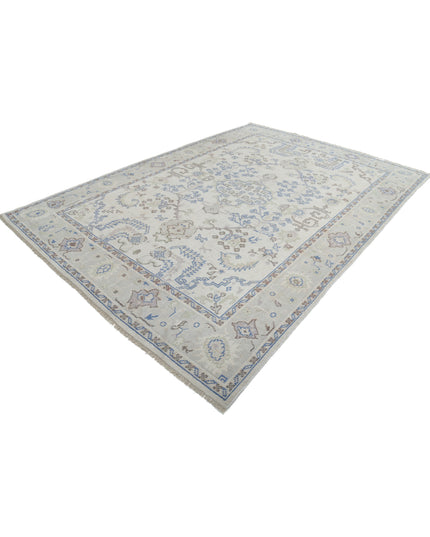 Oushak 8' 1" X 11' 3" Hand Knotted Wool Rug 8' 1" X 11' 3" (246 X 343) / Ivory / Wool