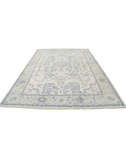 Oushak 8' 1" X 11' 3" Hand Knotted Wool Rug 8' 1" X 11' 3" (246 X 343) / Ivory / Wool