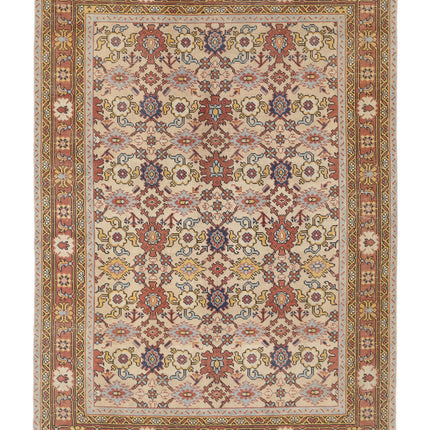 Oushak 8' 0" X 11' 0" Hand Knotted Wool Rug 8' 0" X 11' 0" (244 X 335) / Ivory / Wool