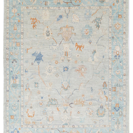 Oushak 8' 2" X 10' 1" Hand Knotted Wool Rug 8' 2" X 10' 1" (249 X 307) / Grey / Wool