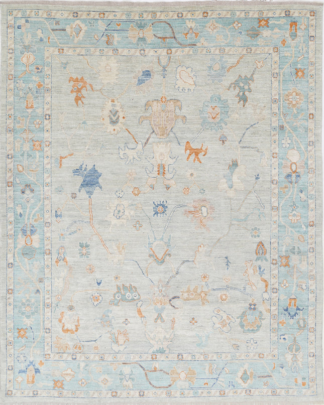 Oushak 8' 2" X 10' 1" Hand Knotted Wool Rug 8' 2" X 10' 1" (249 X 307) / Grey / Wool