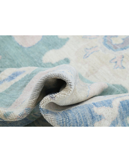 Oushak 10' 6" X 14' 6" Hand Knotted Wool Rug 10' 6" X 14' 6" (320 X 442) / Green / Wool