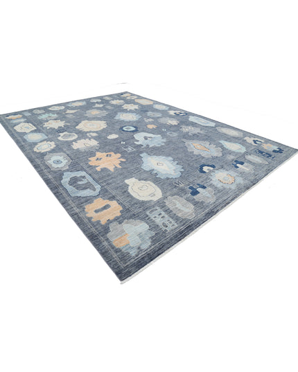 Oushak 10' 4" X 14' 0" Hand Knotted Wool Rug 10' 4" X 14' 0" (315 X 427) / Charcoal / Wool