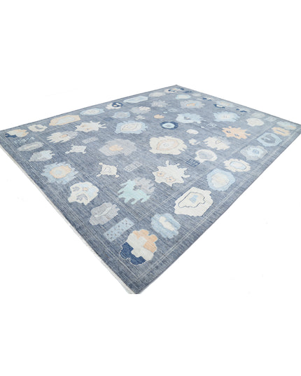 Oushak 10' 4" X 14' 0" Hand Knotted Wool Rug 10' 4" X 14' 0" (315 X 427) / Charcoal / Wool