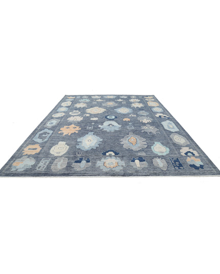 Oushak 10' 4" X 14' 0" Hand Knotted Wool Rug 10' 4" X 14' 0" (315 X 427) / Charcoal / Wool