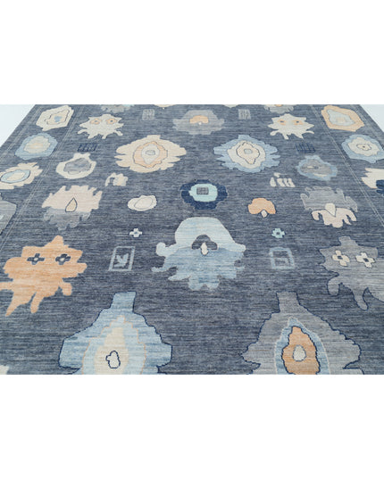 Oushak 10' 4" X 14' 0" Hand Knotted Wool Rug 10' 4" X 14' 0" (315 X 427) / Charcoal / Wool