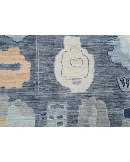Oushak 10' 4" X 14' 0" Hand Knotted Wool Rug 10' 4" X 14' 0" (315 X 427) / Charcoal / Wool
