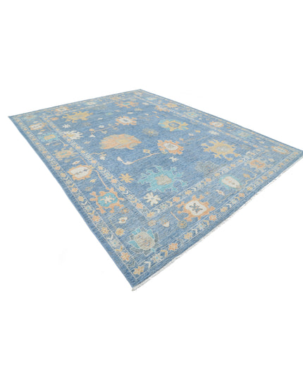 Oushak 9' 2" X 11' 10" Hand Knotted Wool Rug 9' 2" X 11' 10" (280 X 361) / Blue / Wool