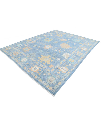 Oushak 9' 2" X 11' 10" Hand Knotted Wool Rug 9' 2" X 11' 10" (280 X 361) / Blue / Wool