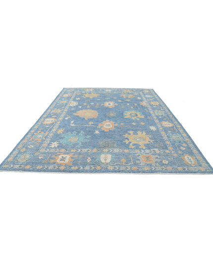 Oushak 9' 2" X 11' 10" Hand Knotted Wool Rug 9' 2" X 11' 10" (280 X 361) / Blue / Wool