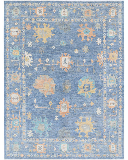 Oushak 9' 2" X 11' 10" Hand Knotted Wool Rug 9' 2" X 11' 10" (280 X 361) / Blue / Wool