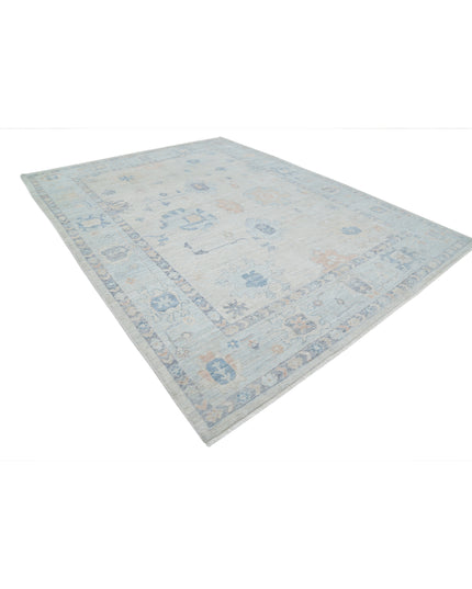 Oushak 9' 2" X 12' 3" Hand Knotted Wool Rug 9' 2" X 12' 3" (280 X 373) / Grey / Wool