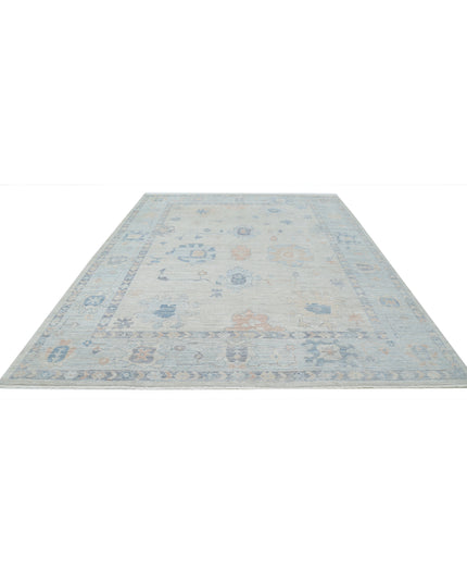 Oushak 9' 2" X 12' 3" Hand Knotted Wool Rug 9' 2" X 12' 3" (280 X 373) / Grey / Wool