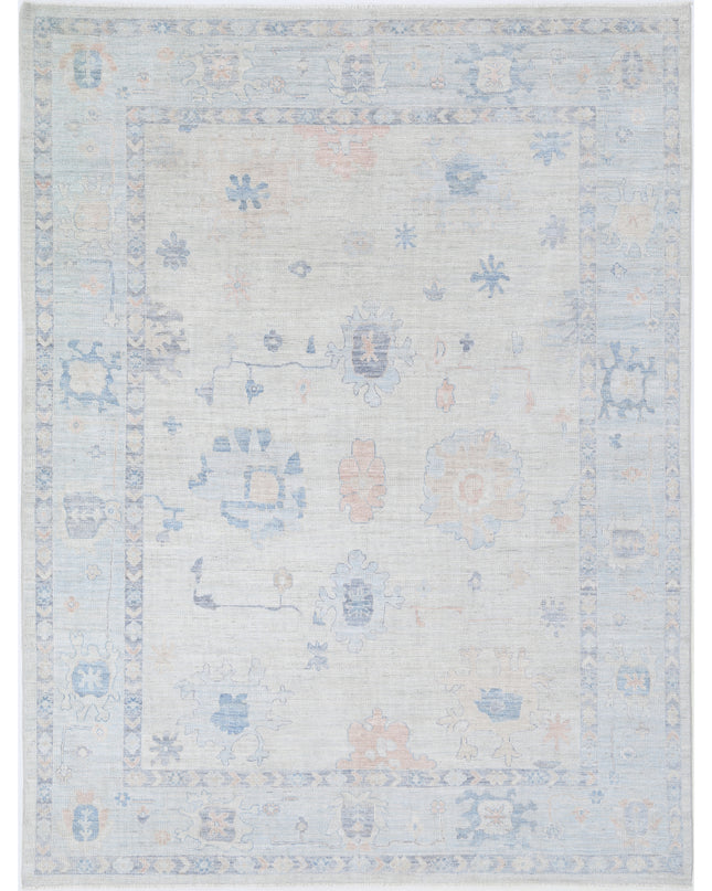 Oushak 9' 2" X 12' 3" Hand Knotted Wool Rug 9' 2" X 12' 3" (280 X 373) / Grey / Wool