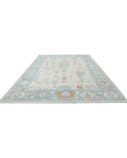 Oushak 10' 1" X 14' 1" Hand Knotted Wool Rug 10' 1" X 14' 1" (307 X 429) / Ivory / Wool