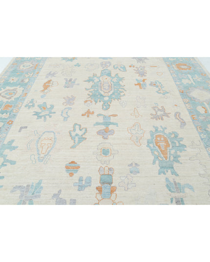 Oushak 10' 1" X 14' 1" Hand Knotted Wool Rug 10' 1" X 14' 1" (307 X 429) / Ivory / Wool
