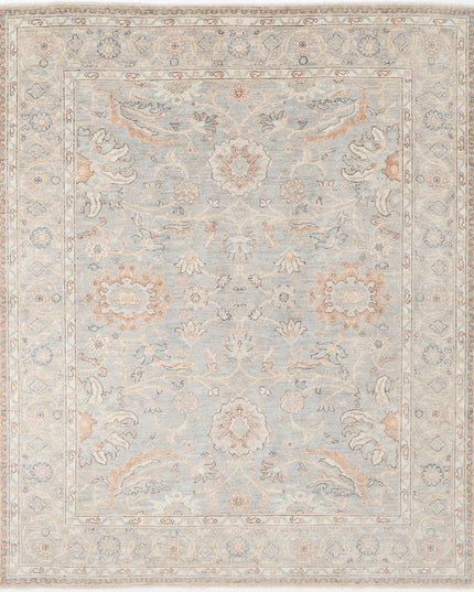 Oushak 8' 5" X 10' 1" Hand Knotted Wool Rug 8' 5" X 10' 1" (257 X 307) / Grey / Wool