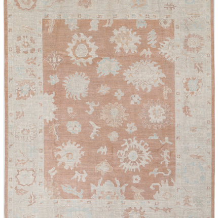 Oushak 8' 3" X 9' 11" Hand Knotted Wool Rug 8' 3" X 9' 11" (251 X 302) / Brown / Wool