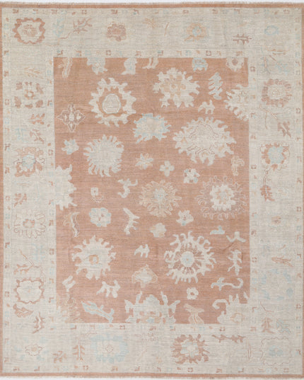 Oushak 8' 3" X 9' 11" Hand Knotted Wool Rug 8' 3" X 9' 11" (251 X 302) / Brown / Wool