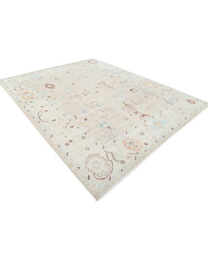 Oushak 9' 3" X 11' 9" Hand Knotted Wool Rug 9' 3" X 11' 9" (282 X 358) / Taupe / Wool