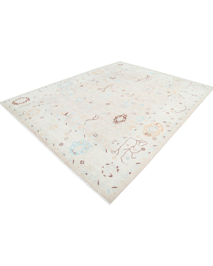 Oushak 9' 3" X 11' 9" Hand Knotted Wool Rug 9' 3" X 11' 9" (282 X 358) / Taupe / Wool