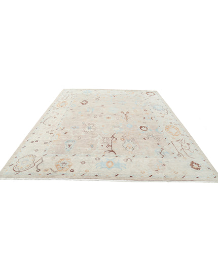 Oushak 9' 3" X 11' 9" Hand Knotted Wool Rug 9' 3" X 11' 9" (282 X 358) / Taupe / Wool