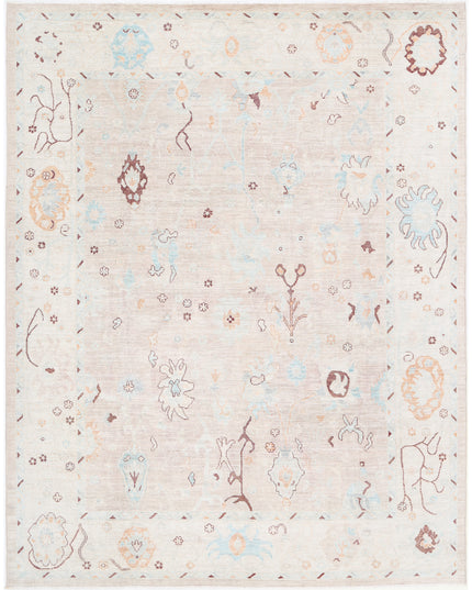Oushak 9' 3" X 11' 9" Hand Knotted Wool Rug 9' 3" X 11' 9" (282 X 358) / Taupe / Wool