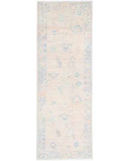 Oushak 3' 0" X 9' 7" Hand Knotted Wool Rug 3' 0" X 9' 7" (91 X 292) / Taupe / Wool