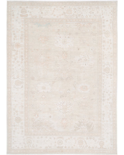 Oushak 8' 11" X 12' 4" Hand Knotted Wool Rug 8' 11" X 12' 4" (272 X 376) / Grey / Wool