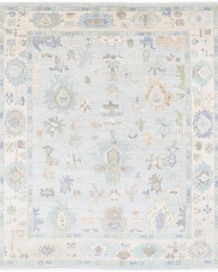 Oushak 8' 3" X 9' 10" Hand Knotted Wool Rug 8' 3" X 9' 10" (251 X 300) / Blue / Wool