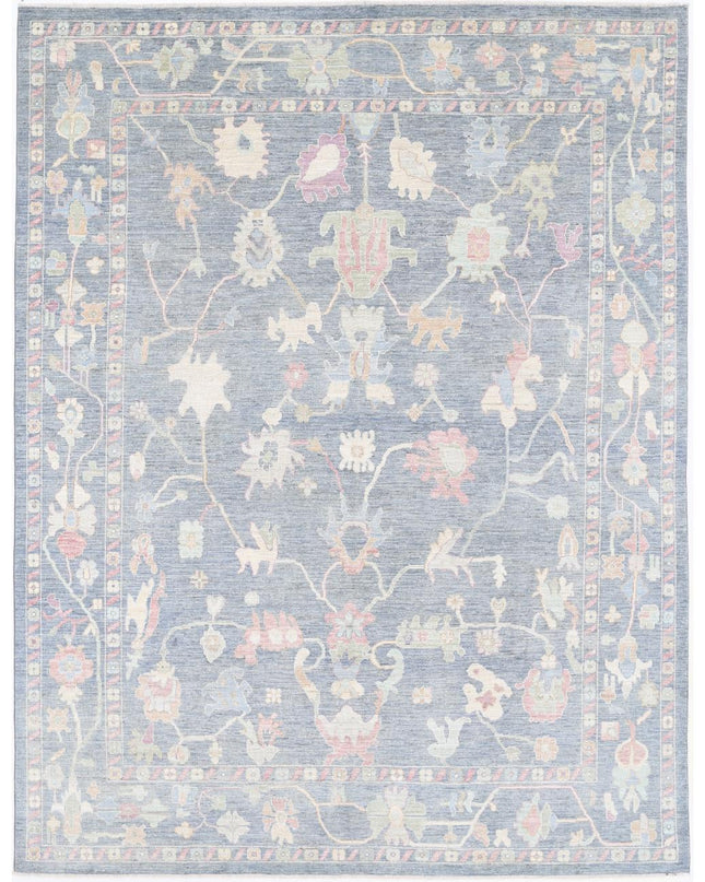 Oushak 8' 9" X 11' 9" Hand Knotted Wool Rug 8' 9" X 11' 9" (267 X 358) / Grey / Wool