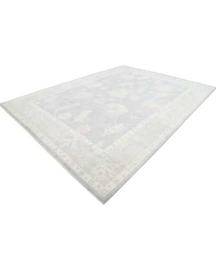 Oushak 10' 6" X 13' 8" Hand Knotted Wool Rug 10' 6" X 13' 8" (320 X 417) / Grey / Wool