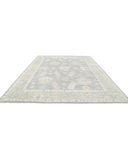 Oushak 10' 6" X 13' 8" Hand Knotted Wool Rug 10' 6" X 13' 8" (320 X 417) / Grey / Wool