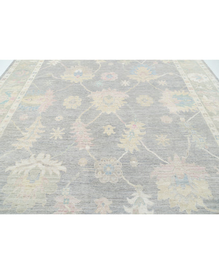 Oushak 10' 6" X 13' 8" Hand Knotted Wool Rug 10' 6" X 13' 8" (320 X 417) / Grey / Wool