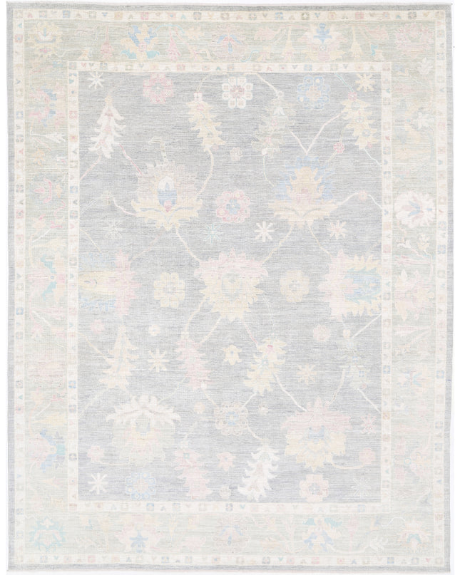 Oushak 10' 6" X 13' 8" Hand Knotted Wool Rug 10' 6" X 13' 8" (320 X 417) / Grey / Wool